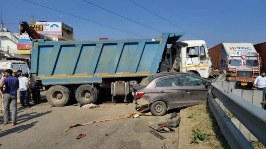 Jaipur Harmada Dumper Accident Scene
