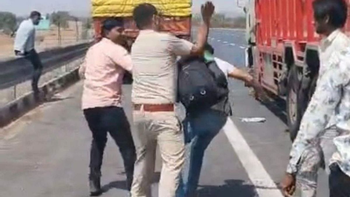 alwar police driver beating video