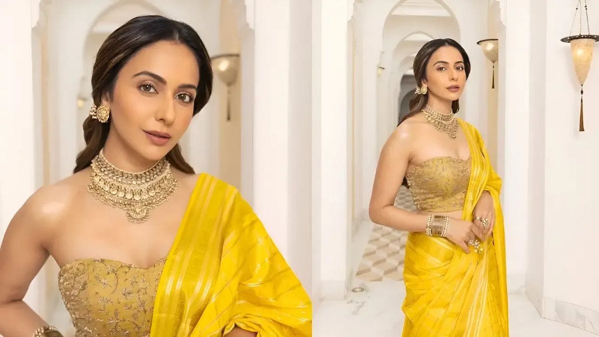 rakul preet singh yellow saree ramayan