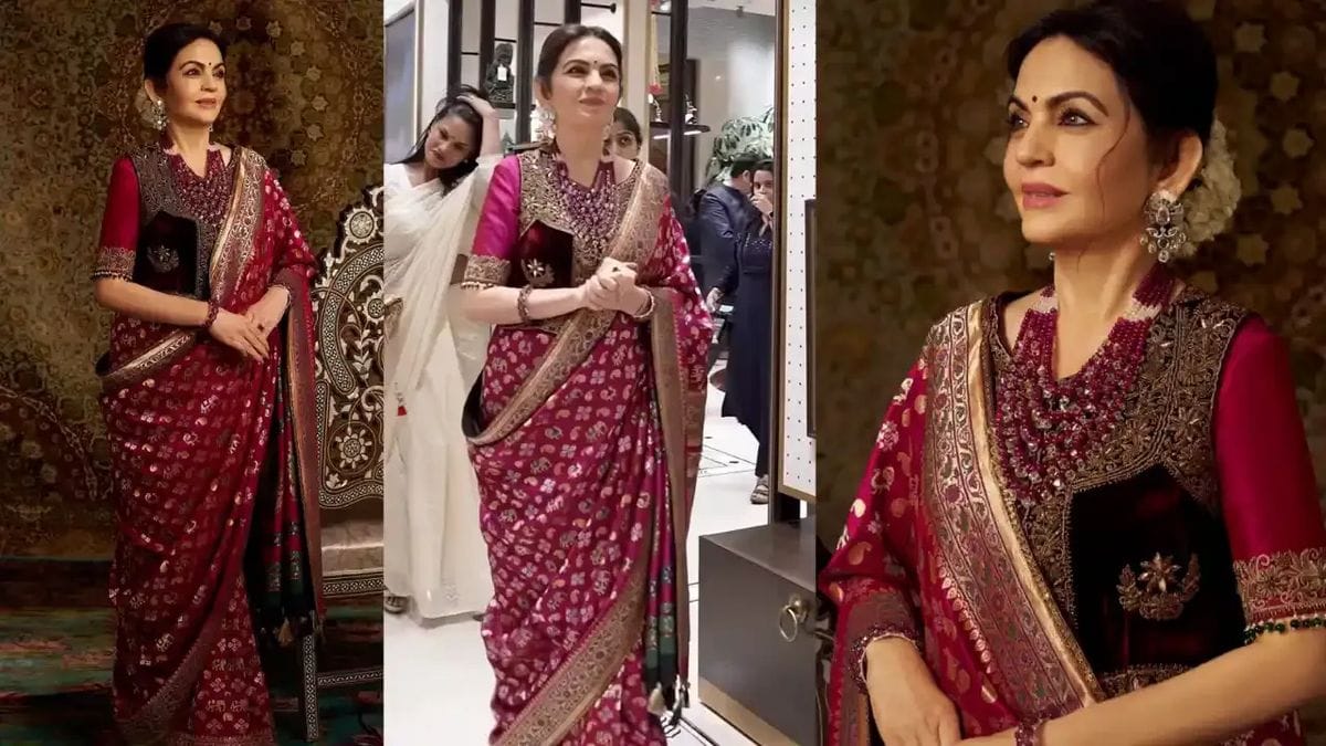 Nita Ambani Ashavali Saree Look